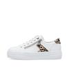 Rieker Platform Laced Trainer - White Leopard Combi